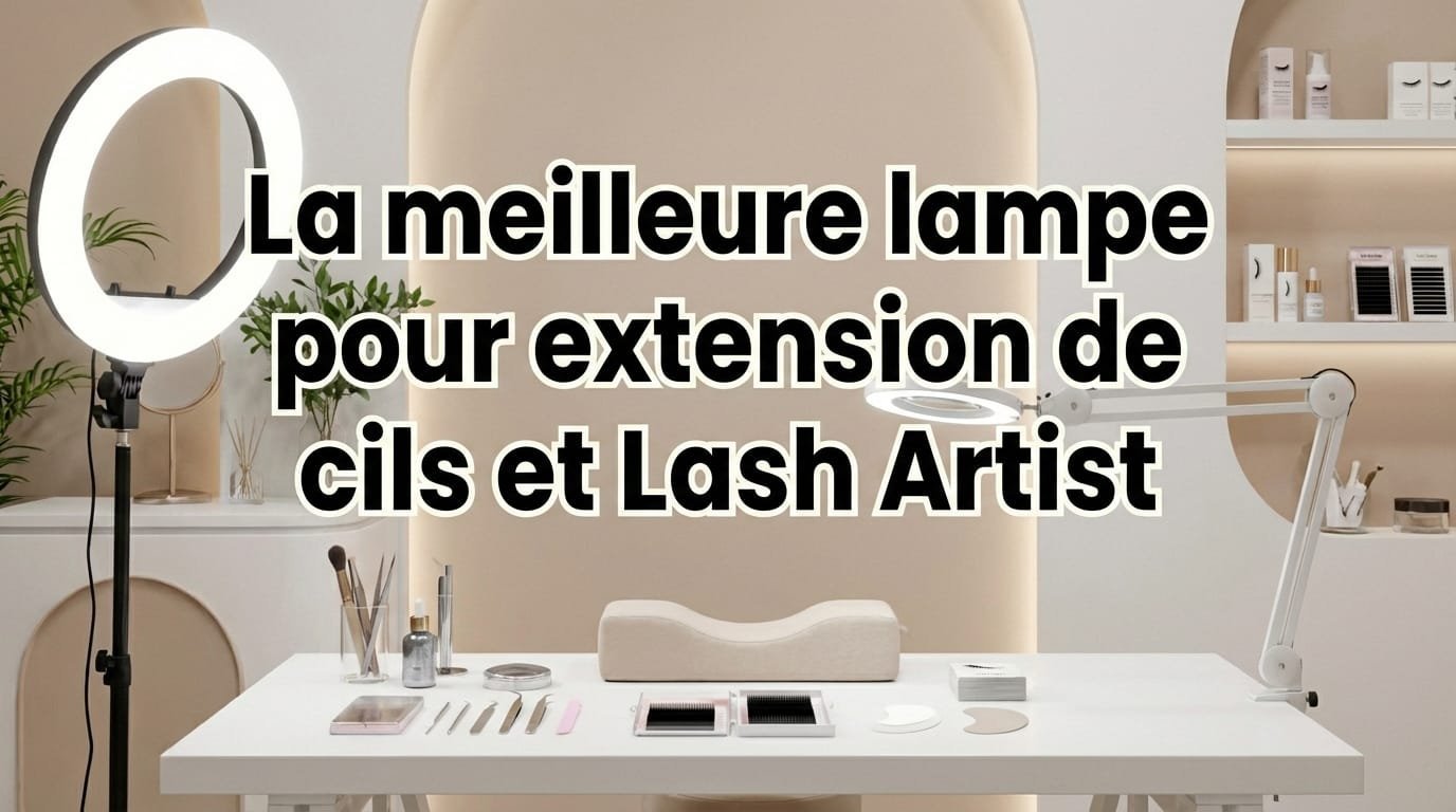 Lampe LED pour extension de cils éclairant une prestation en institut